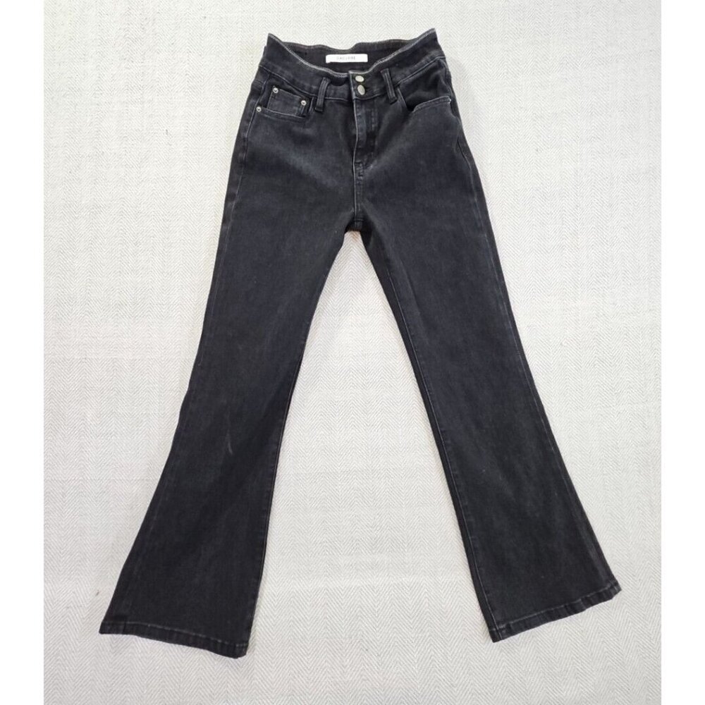 Dai Claire Jeans Women's W26 L30 Black Stretch Denim Boot Cut Quiet Luxury Euc